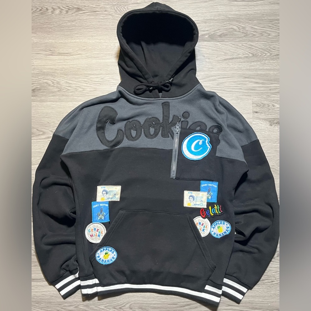 Cookies worldwide tour hoodie pullover sweater men’s medium AOP with multi patch